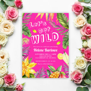 Bachelorette Party Roze Girly Fun Tropical Kaart