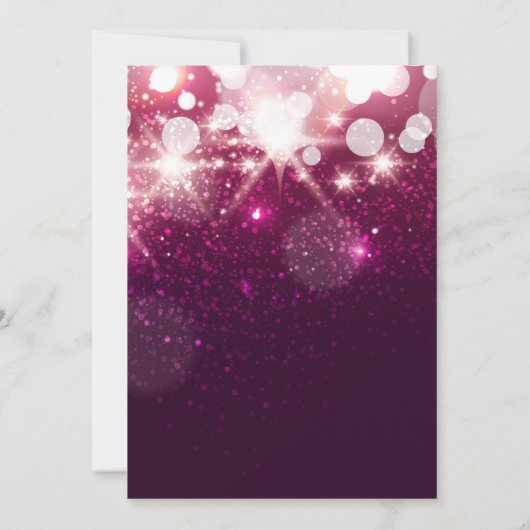 Bachelorette Party roze Paarse glitter Lips Floral Kaart (Achterkant)