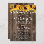 Bachelorette Party Rustic Sunflower String Lights Kaart (Voorkant / Achterkant)
