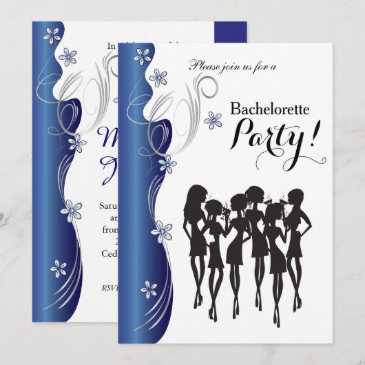 Bachelorette Party - Sapphire Blue Kaart (Voorkant / Achterkant)