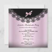 Bachelorette Party Soft Pink Black Lace Kaart (Achterkant)