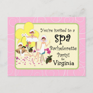 Bachelorette Party Spa Briefkaart Uitnodigingen -