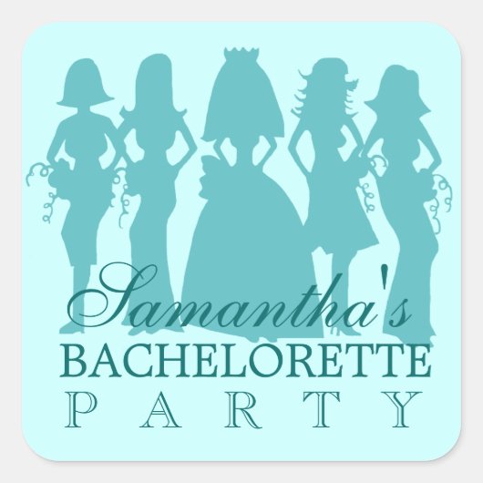 Bachelorette party sticker blauwgroen (Voorkant)