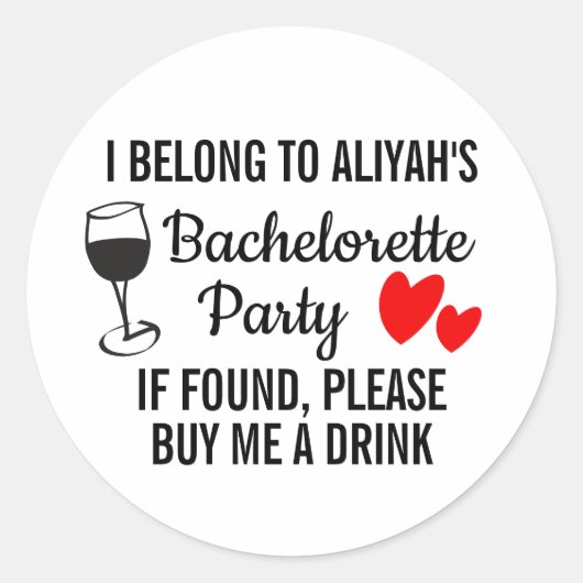 Bachelorette Party Sticker - Koop me een Drink (Voorkant)