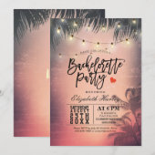 Bachelorette Party Summer Beach Palm Trees Lichten Kaart (Voorkant / Achterkant)