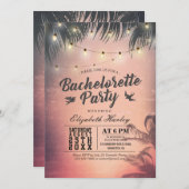 Bachelorette Party Summer Beach Palm Trees Lichten Kaart (Voorkant / Achterkant)