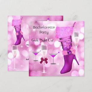 Bachelorette Party toont Hi Heels Boots Pink 2 Kaart