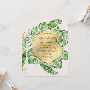 Bachelorette Party Tropische loof uitnodiging