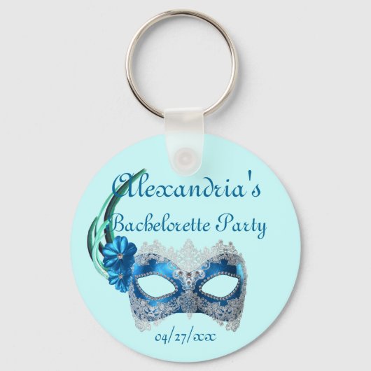 "Bachelorette Party" — Turquoise Mask Sleutelhanger (Voorkant)