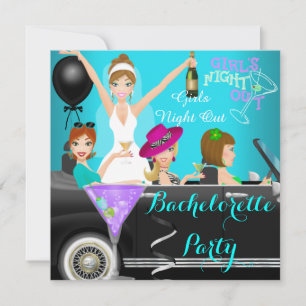 Bachelorette Party Turquoise Plezierige Limousine Kaart