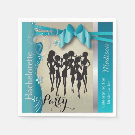 Bachelorette Party Turquoise servetten (Voorkant)