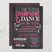 Bachelorette Party Uitnodiging Roze Glitter (Voorkant / Achterkant)