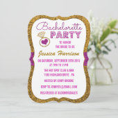 Bachelorette Party-uitnodigingen - Glitter-effect Kaart (Staand voorkant)