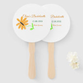 Bachelorette party voeg naam datum toe plaats zonn handwaaier (Voorkant en achterkant)