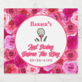 Bachelorette Party Vrijgezellenfeest Golf Roze Blo Sparkling Wijnetiket (Enkel label)