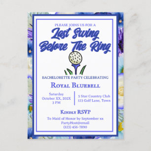 Bachelorette Party Vrijgezellenfeest Golfblauw Blo Briefkaart