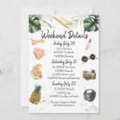 Bachelorette Party Weekend Getaway Itinerary Kaart (Achterkant)