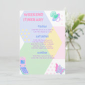 Bachelorette Party Weekend Itinerary Invitati Kaart (Staand voorkant)