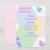 Bachelorette Party Weekend Itinerary Invitati Kaart (Voorkant / Achterkant)