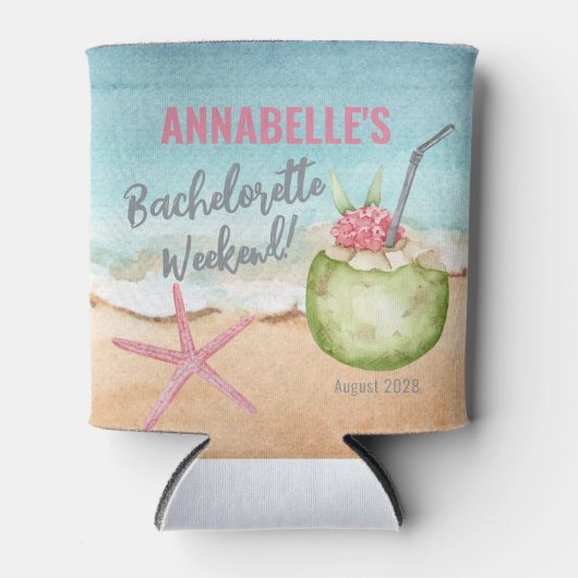 Bachelorette Party Weekend Schattige Strand Blikjeskoeler (Voorkant)