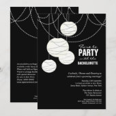 Bachelorette Party White Wedding Lantern Invite Kaart (Voorkant / Achterkant)