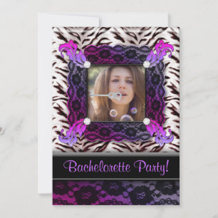 Bachelorette Party Zebra juwelen foto Uitnodigen P Kaart
