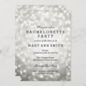 Bachelorette Party Zilveren Glitter Lights Kaart (Voorkant / Achterkant)