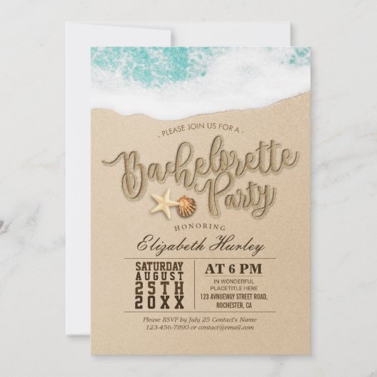 Bachelorette Party Zomer Strand Zeester Schelp Kaart (Voorkant)