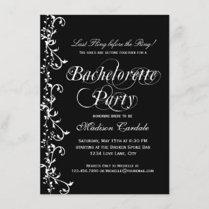 Bachelorette Party (zwart en wit) Kaart