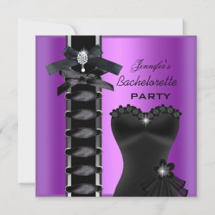 Bachelorette Party Zwarte Paarse Diamanten Corset  Kaart