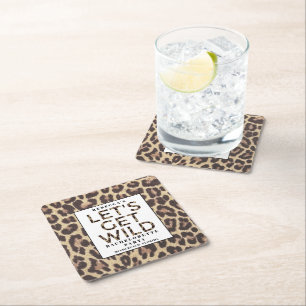 Bachelorette PartyLaten we Wilde Cheetah halen  Vierkante Kartonnen Onderzetter