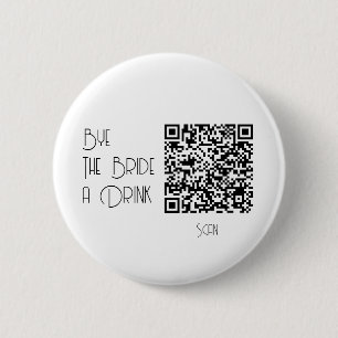 Bachelorette Pastel Qr-code koopt de bride A-Drink Ronde Button 5,7 Cm