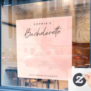 Bachelorette Peach Roze   Minimale fotoachtergrond Raamsticker