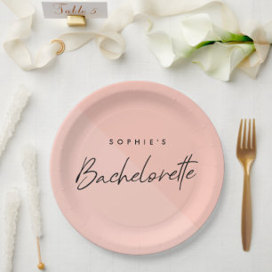 Bachelorette Peach Roze   Minimalistisch modern de Papieren Bordje