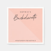 Bachelorette Peach Roze | Minimalistisch modern de Servet (Voorkant)