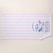 Bachelorette personnalisée rose et bleu Serviette  (Devant)