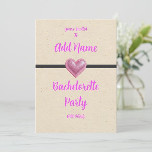 Bachelorette Pink Party Kaart (Staand voorkant)