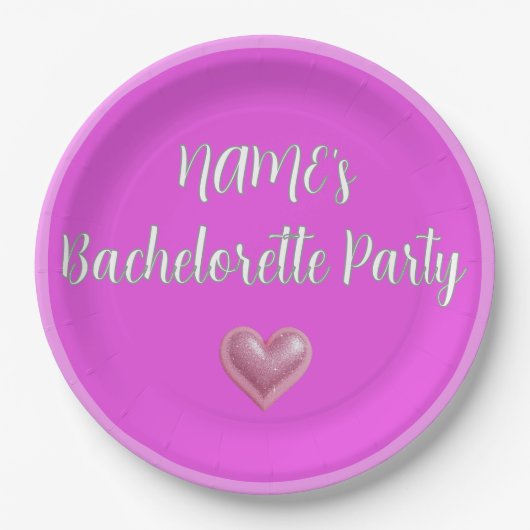 Bachelorette Pink Party Papieren Bordje (Voorkant)