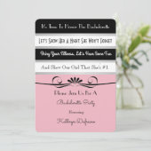 "Bachelorette Poem" Jolie Invitation du Parti (Debout devant)