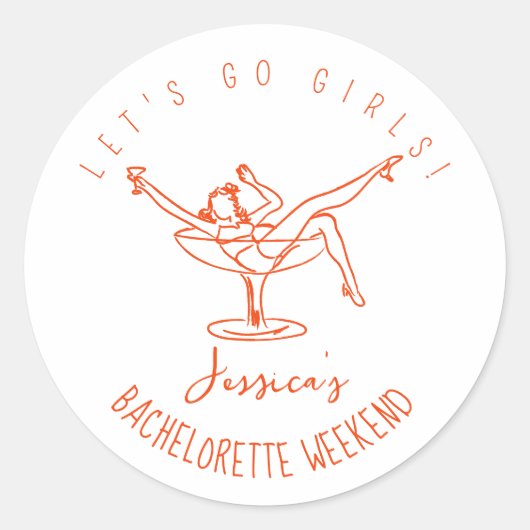 Bachelorette privilégier autocollant personnalisé (Devant)