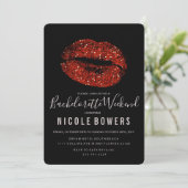 Bachelorette Red Lips Invitation Itinéraire Week-e (Debout devant)