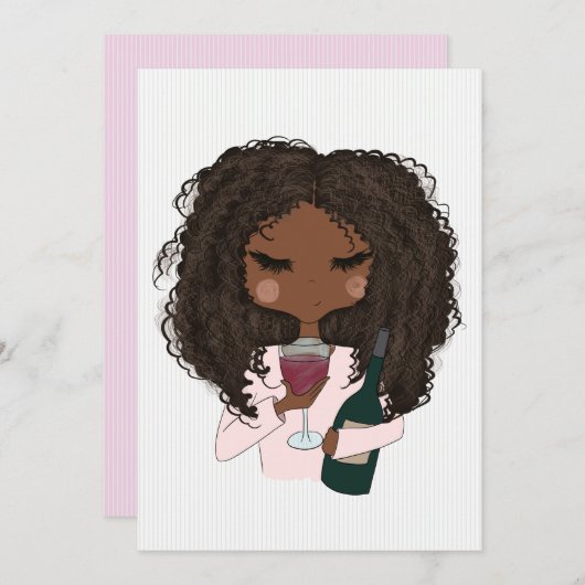 Bachelorette Red Wine Invitation (Devant / Derrière)