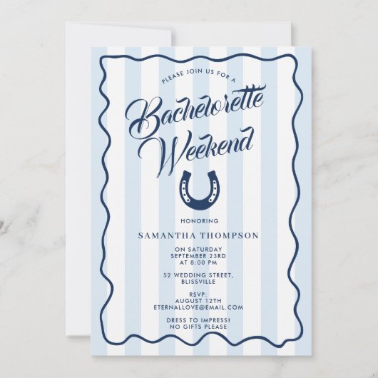 Bachelorette Reisplan Bach Weekend Hoefijzer Kaart (Voorkant)