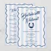 Bachelorette Reisplan Bach Weekend Hoefijzer Kaart (Voorkant / Achterkant)