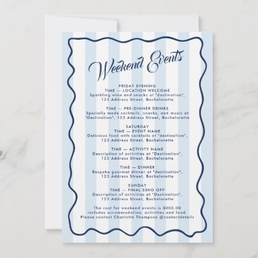 Bachelorette Reisplan Bach Weekend Palmboom Kaart (Achterkant)