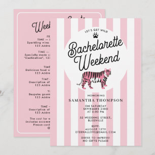 Bachelorette Reisplan Bach Weekend Retro Luipaard Kaart