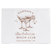 Bachelorette Retro Bruine Cocktail Groot Cadeauzakje (Voorkant)