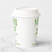 Bachelorette Retro Cocktail Groen Custom Papieren Bekers (Links)