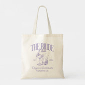 Bachelorette Retro Cocktail Paarse Bruid Tote Bag (Achterkant)