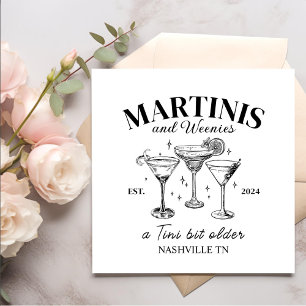 Bachelorette Retro Cocktails Martinis en Weenies Servet